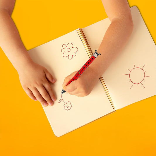 - Stylo Bicolore, Thème Ladybug, Encre Noire Et Rouge, Click&Clack, Idéal Pour L'École, Le Bureau Et La Maison, Bicolore, Pointe De 1 Mm De Diamètre