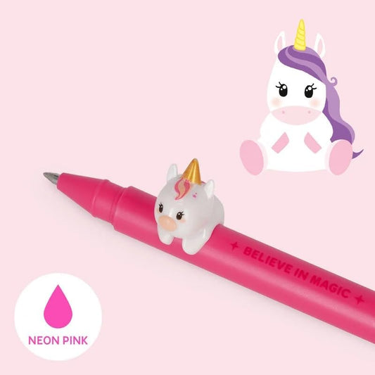 Lovely Friends Lot De 9 Stylos À Encre Gel Avec Animal Décoratif, Amovible Et Combinable, Empêchant Le Stylo De Rouler, Pointe Fine 0,5 Mm, Couleurs Assorties