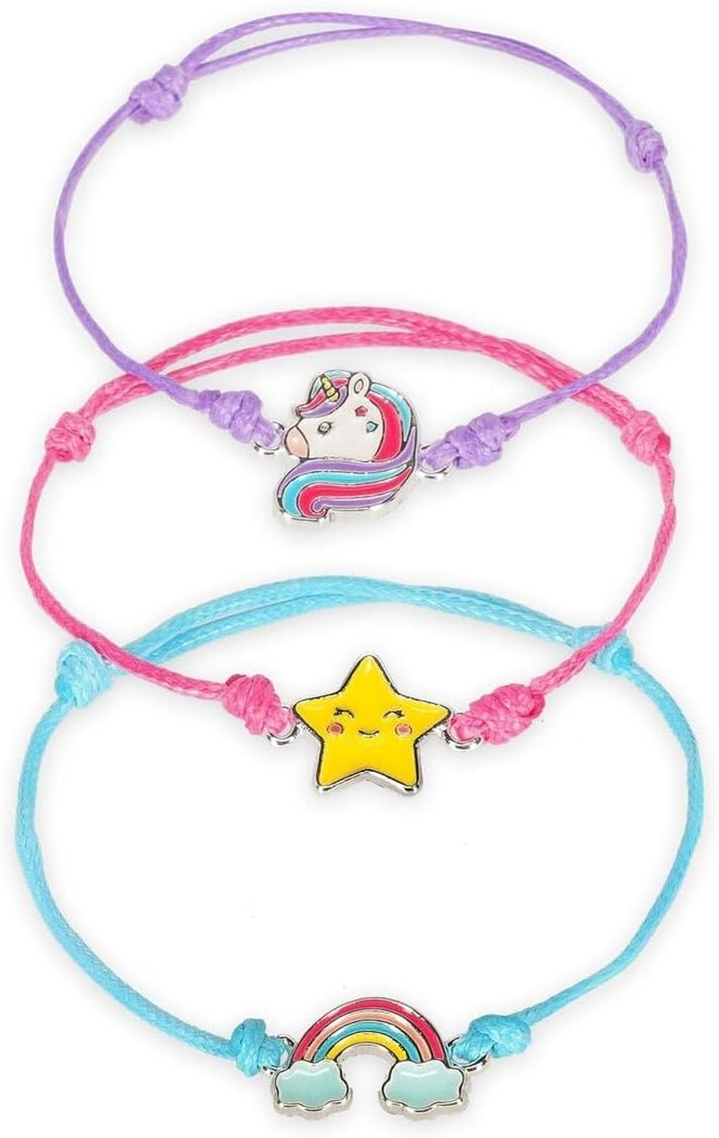 Legami Better Together Unicorn Bracelet Set – 3 Friendship Bracelets, Enamel Charm, Adjustable Cord, Zinc Alloy