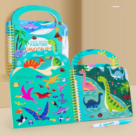Children Early Education Toys Magical Book with Pen Water Drawing Montessori Toys Gift Reusable Coloring Book Magic Drawing Book