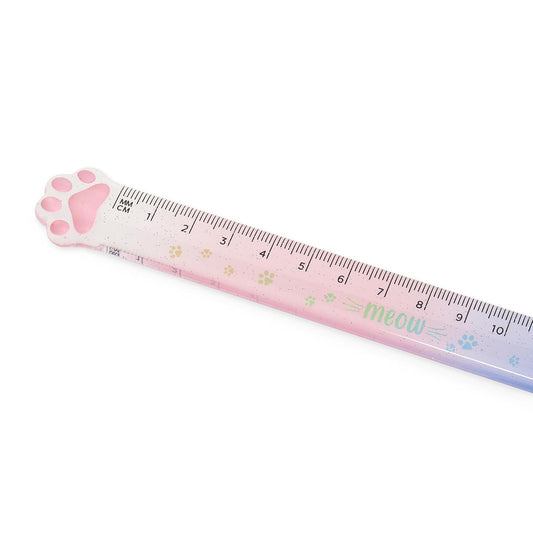 - Righello Meow per Misurare, Sottolineare E Tracciare Linee Nette E Precise, Righello a Tema Kitty in Plastica, 15 Cm