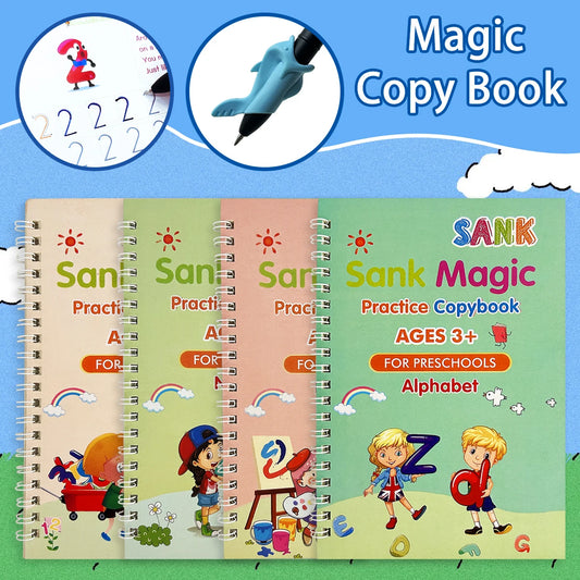 English Magic Books Learning Lettering in Tracing Workbook for Kids Reusable Notebooks for Children Spanish Montessori Writing