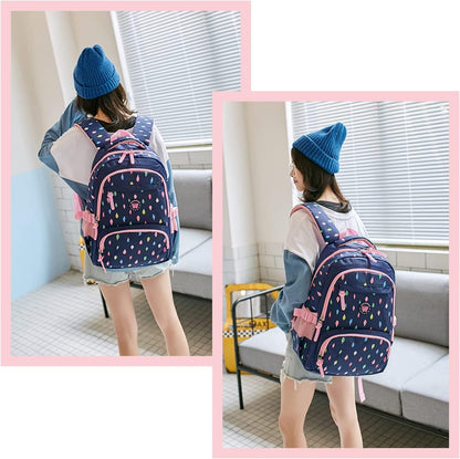 Cartable Fille Primaire Sac À Dos Enfant Primaire Sets De Sac D'École 3 En 1 Sacs À Dos Loisir Cartables Scolaires Pour Adolescent