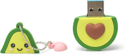 - Chiavetta USB 3.0, 32 GB, Ultra Veloce, Rivestimento in Morbido PVC, 4X4,8 Cm, Tema Avocado