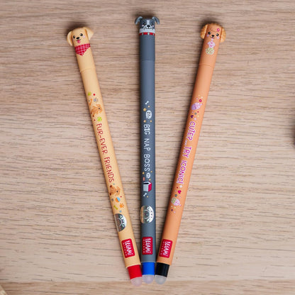 - Lot De 3 Stylos Gel Effaçables Fur-Ever Friends | Stylos Avec Encre Effaçable Thermosensible, Noir, Bleu, Rouge, Efface Sans Consommer La Feuille, Pointe 0,7 Mm