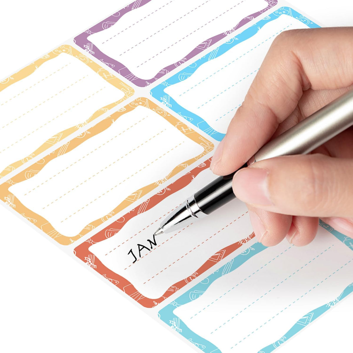 80PCS Etiquettes Autocollantes De Couleur Inscriptibles, Étiquettes Autocollantes À Inscrire, Étiquettes Adhésives Pour Note Écriture Scolaire École Cahier Livre Boîte Étudiant Bureau