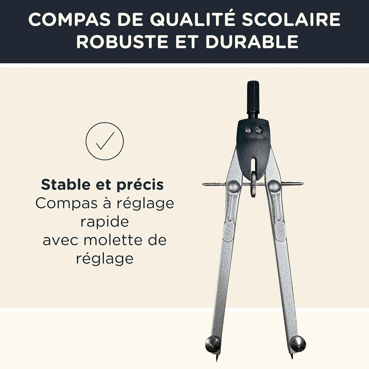 Set De Géométrie PRO En Trousse Turquoise Avec Compas, Règle, Rapporteur Et Équerre – Pour École, College, Bureau Et Université