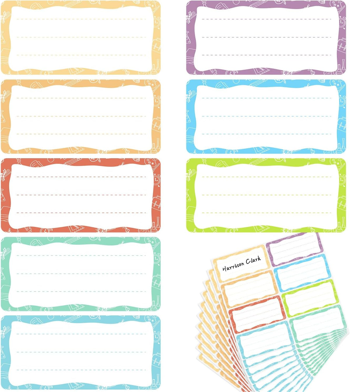 80PCS Etiquettes Autocollantes De Couleur Inscriptibles, Étiquettes Autocollantes À Inscrire, Étiquettes Adhésives Pour Note Écriture Scolaire École Cahier Livre Boîte Étudiant Bureau