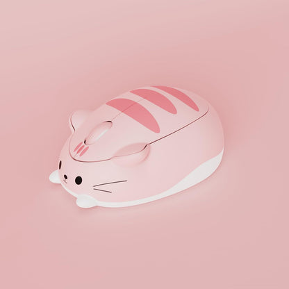 Souris Sans Fil Mignonne Sur Le Thème Des Chats, Mice Rose, Souris Tri-Mode Bluetooth 3.0/5.0/2.4G, Récepteur USB A, Clic Silencieux, Souris Cartoon Pour Ordinateur Portable/Pc (Pink Angie)