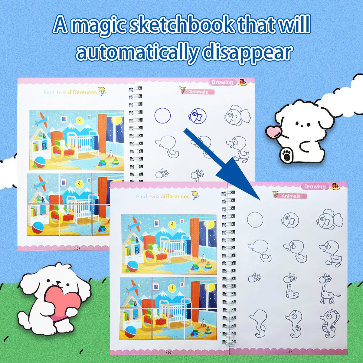 English Magic Books Learning Lettering in Tracing Workbook for Kids Reusable Notebooks for Children Spanish Montessori Writing