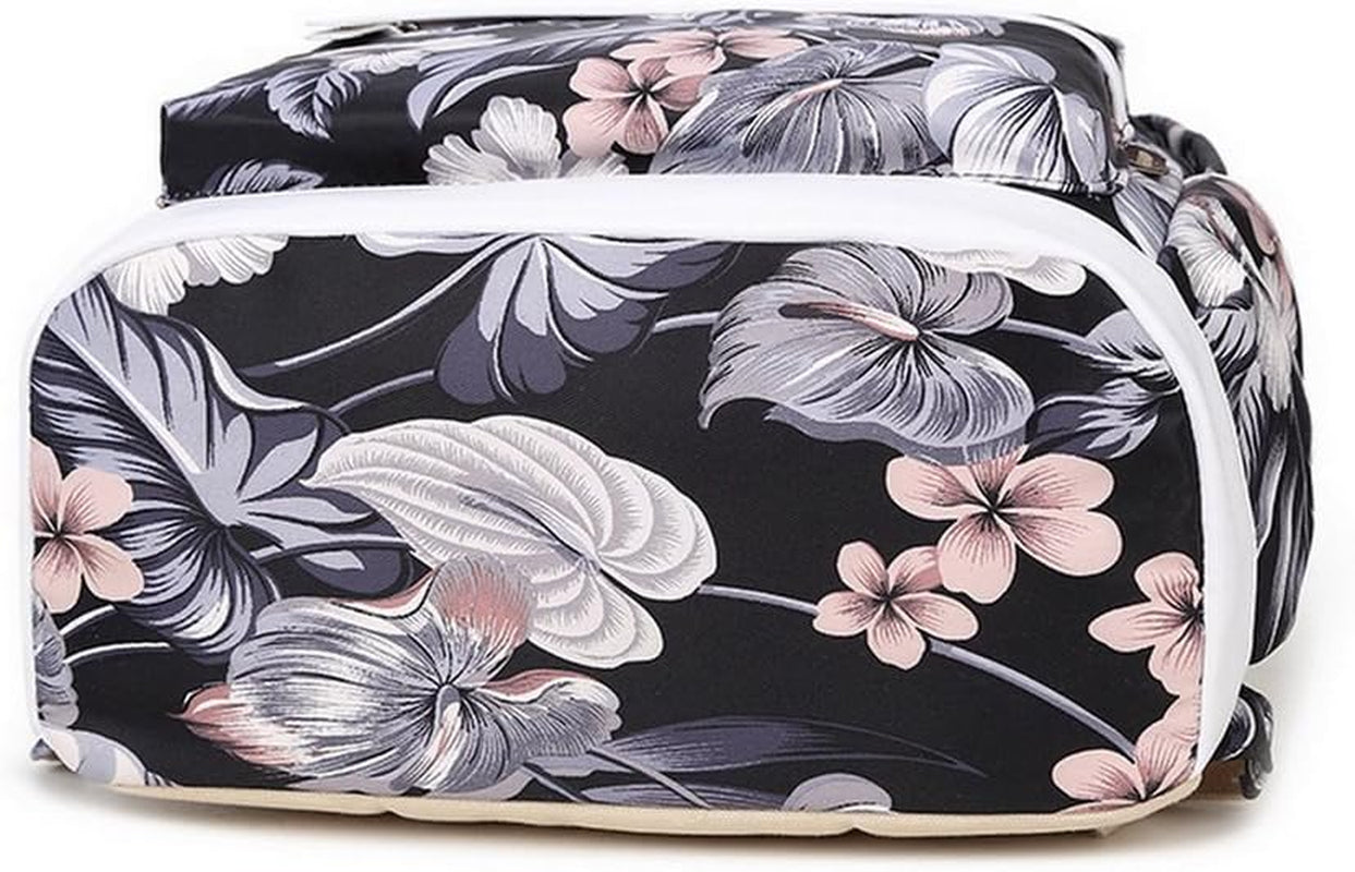 Sac À Dos Décole Fashion Pour Filles, Sac À Dos Casual Pour Ordinateur Portable - Ensemble De 3 Pièces Pour Femmes Floral