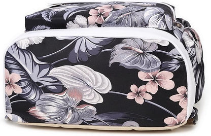 Sac À Dos Décole Fashion Pour Filles, Sac À Dos Casual Pour Ordinateur Portable - Ensemble De 3 Pièces Pour Femmes Floral
