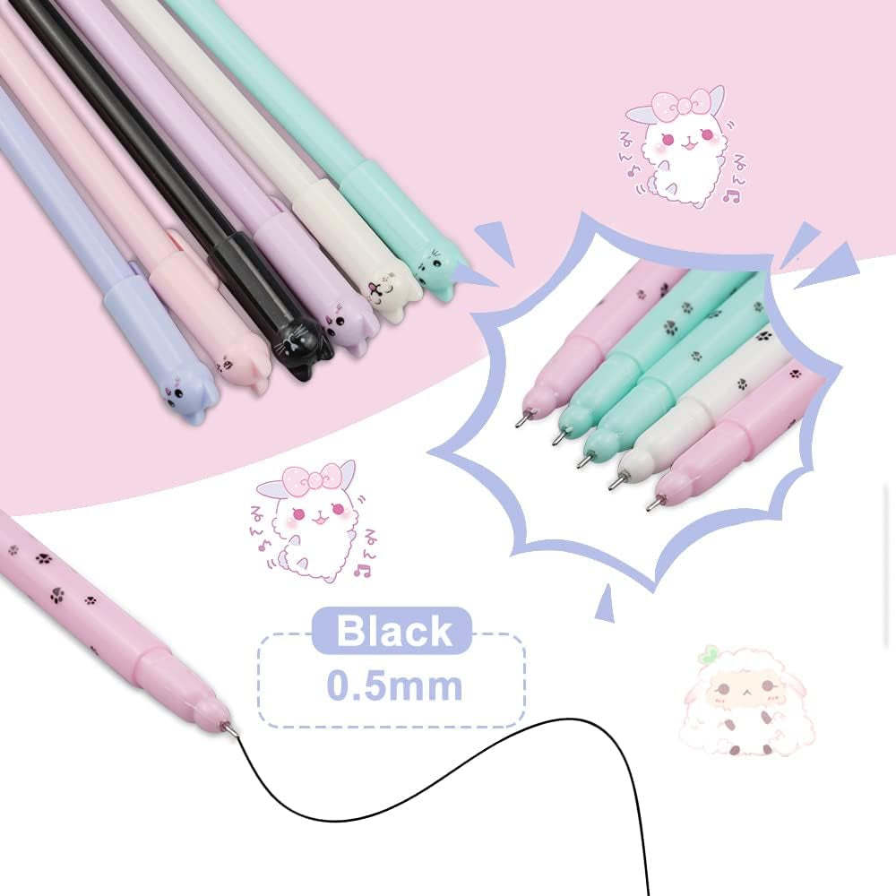Chat Trousse Kawaii 1Trousse À Crayons Télescopique Avec 12Cutechat | 12 Cute Chat 0,5 Mm Stylos À Encre Gel Und 240 Chat Autocollant Pour Garçons Filles Etudiants Et Fournitures De Bureau
