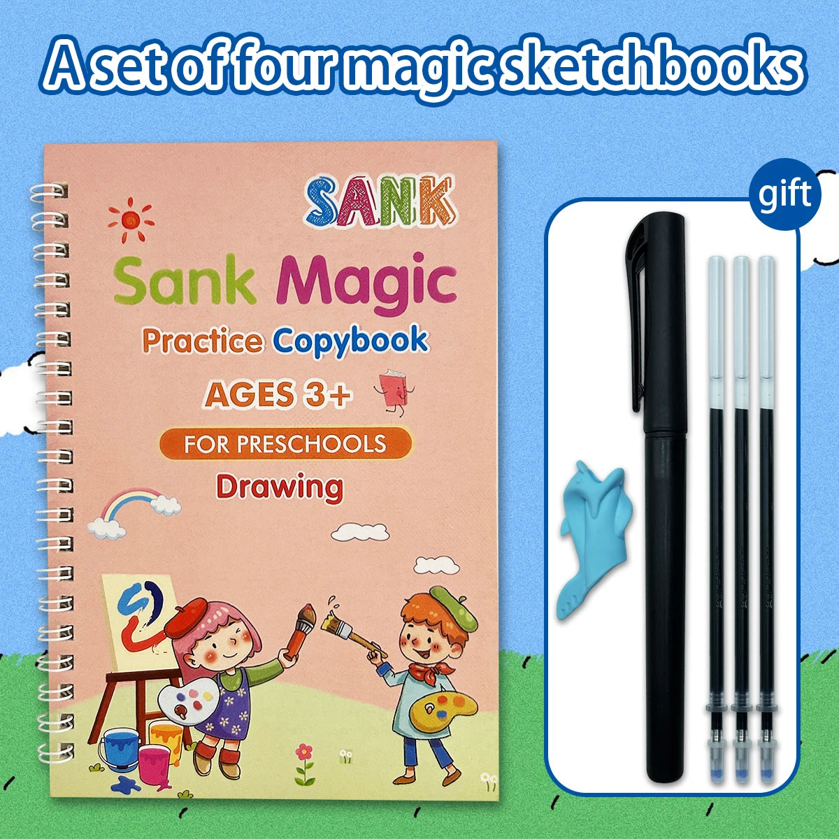 English Magic Books Learning Lettering in Tracing Workbook for Kids Reusable Notebooks for Children Spanish Montessori Writing