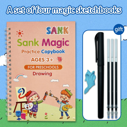 English Magic Books Learning Lettering in Tracing Workbook for Kids Reusable Notebooks for Children Spanish Montessori Writing