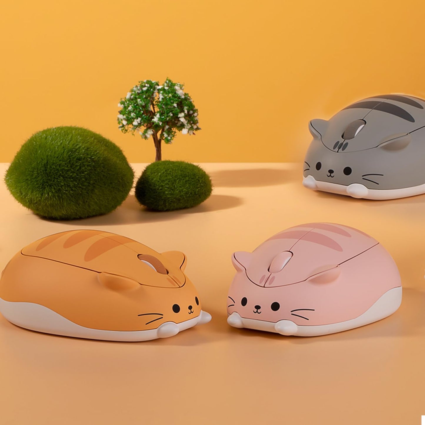 Souris Sans Fil Mignonne Sur Le Thème Des Chats, Mice Rose, Souris Tri-Mode Bluetooth 3.0/5.0/2.4G, Récepteur USB A, Clic Silencieux, Souris Cartoon Pour Ordinateur Portable/Pc (Pink Angie)