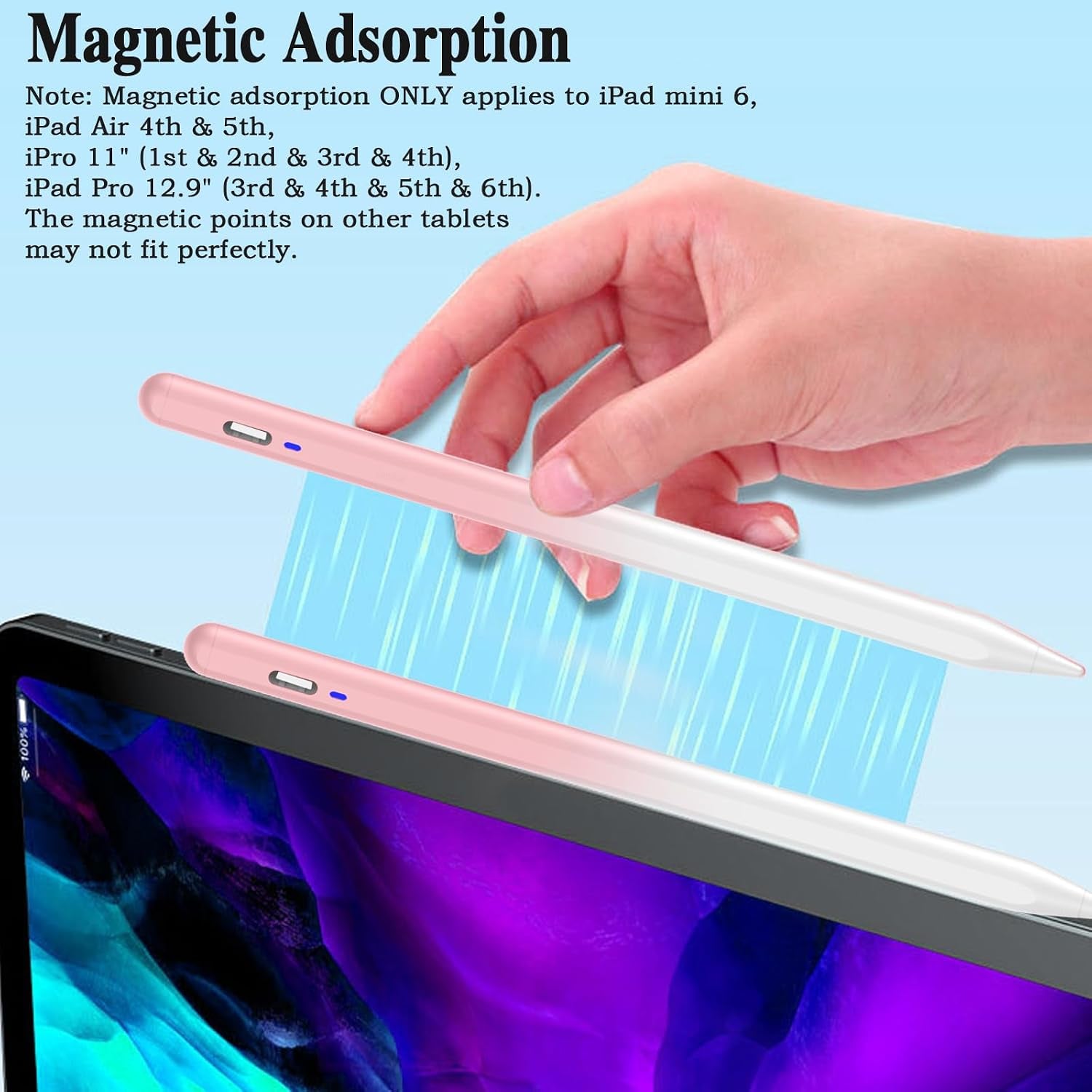Penna Stilo per Tablet Android, Penna Stilo per Touch Screen Con Punta POM, Penna Mphone per Nintendo Switch/Samsung/Xiaomi/Huawei/Vivo/Lenovo E Altri Smartphone E Tablet Android, Colore Rosa Sfumato