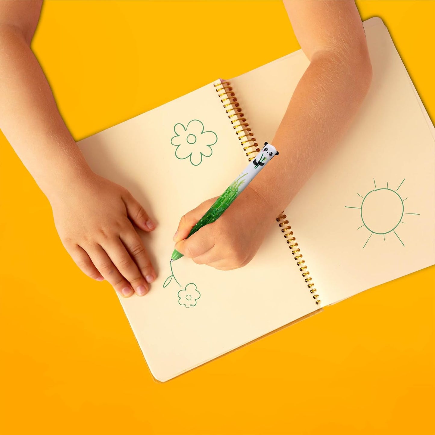- Stylo Bicolore, Thème Panda, Encre Noire Et Vert, Click&Clack, Idéal Pour L'École, Le Bureau Et La Maison, Bicolore, Pointe De 1 Mm De Diamètre