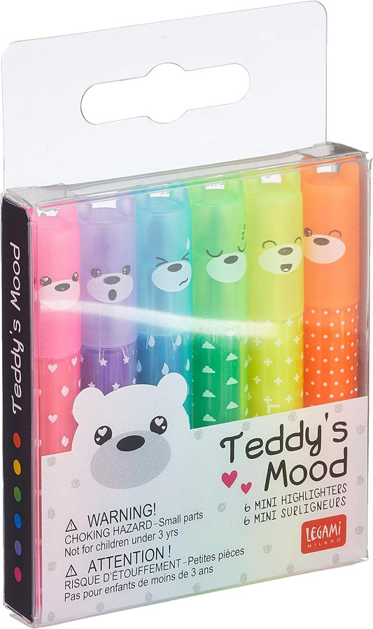 - Set Di 6 Mini Evidenziatori Teddy'S Mood, 6 Pezzi (1 Confezione)