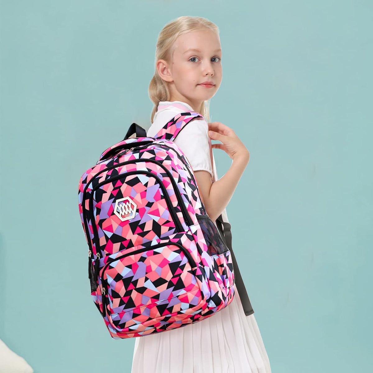 Sac À Dos Scolaire Set Fille 3 En 1 Cartable En Imperméable Avec Sac À Crayons Pour Enfant Adolescent Idéal Pour L'École/Les Loisirs/Le Voyage/La Randonnée