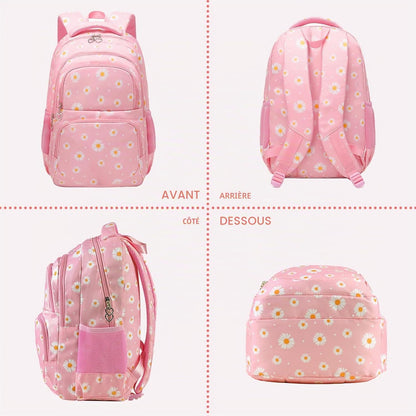 Sac À Dos D'École Pour Filles, Adolescentes, Femmes, Sac D'École, Sac À Dos Pour Filles, École, Loisirs, Avec Sac À Déjeuner, Sac Et Trousse, Rose, L 29Cm X B 16Cm X H 42,9Cm, Ensemble