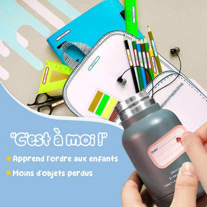 Étiquettes Fournitures Scolaires Autocollantes Personnalisées 290PCS, 3 Tailles (0,8X4,8Cm, 2,9X4,8Cm, 2X2,9Cm) Pour Stylos, Cahiers, Lavables, Étiquettes Prénom Enfant