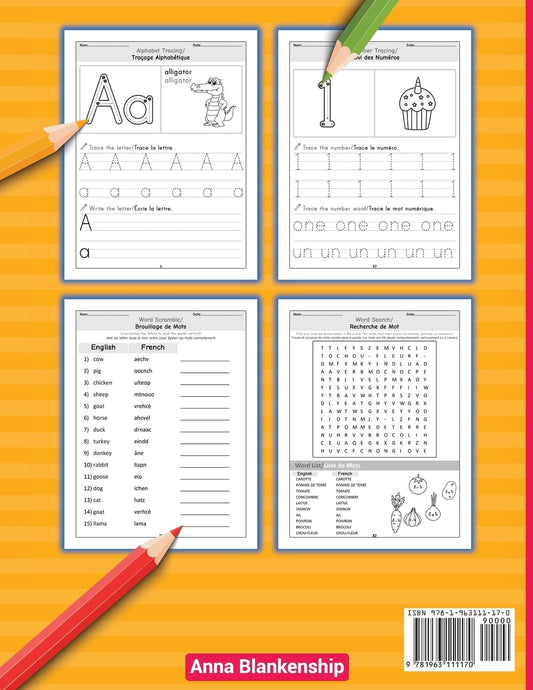 My First Bilingual Activity Book: English-French Workbook for Kids 4-6 Years Old