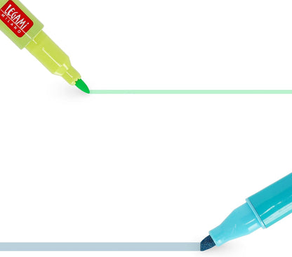 - Set Di 6 Pennarelli Doppia Punta Meow, Inchiostro a Base Di Acqua | 1 a Scalpello Di 4 Mm Con Glitter E 1 Rotonda Di 1 Mm per Sovrascrivere, Impugnatura Triangolare, 3 X 10.9 X 1.7 Cm