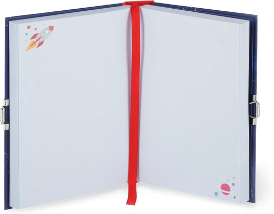 - Diario Segreto Con Lucchetto, 328 Pagine, Con Segnapagina, in Carta Certificata,11X15,5 Cm, Tema Space