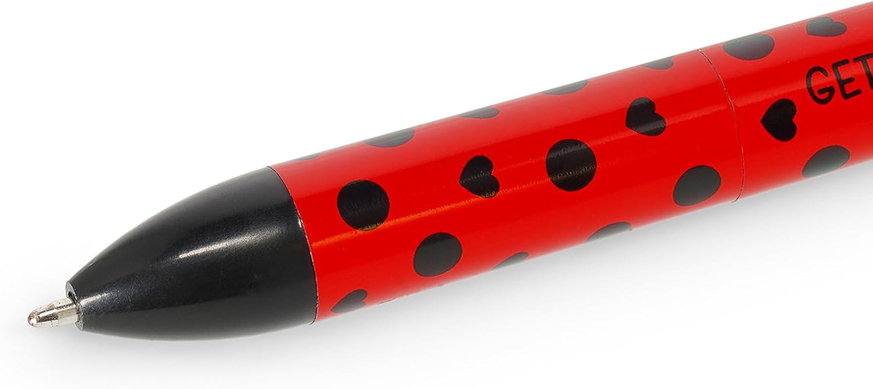 - Stylo Bicolore, Thème Ladybug, Encre Noire Et Rouge, Click&Clack, Idéal Pour L'École, Le Bureau Et La Maison, Bicolore, Pointe De 1 Mm De Diamètre