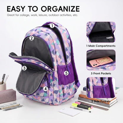 Ensemble Sac À Dos D'École Pour Filles Et Adolescentes, 5E À 9E Classe