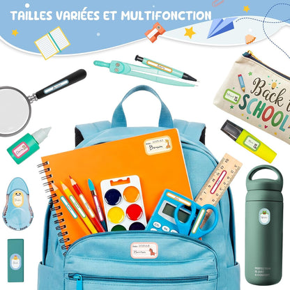 Étiquettes Fournitures Scolaires Autocollantes Personnalisées 290PCS, 3 Tailles (0,8X4,8Cm, 2,9X4,8Cm, 2X2,9Cm) Pour Stylos, Cahiers, Lavables, Étiquettes Prénom Enfant