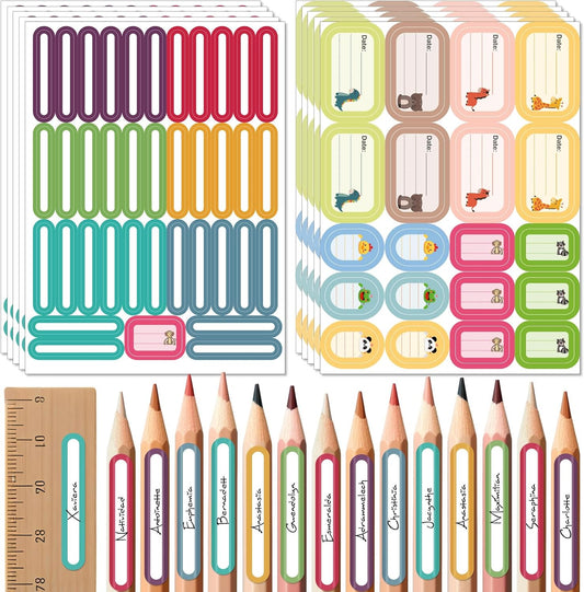 Étiquettes Fournitures Scolaires Autocollantes Personnalisées 290PCS, 3 Tailles (0,8X4,8Cm, 2,9X4,8Cm, 2X2,9Cm) Pour Stylos, Cahiers, Lavables, Étiquettes Prénom Enfant