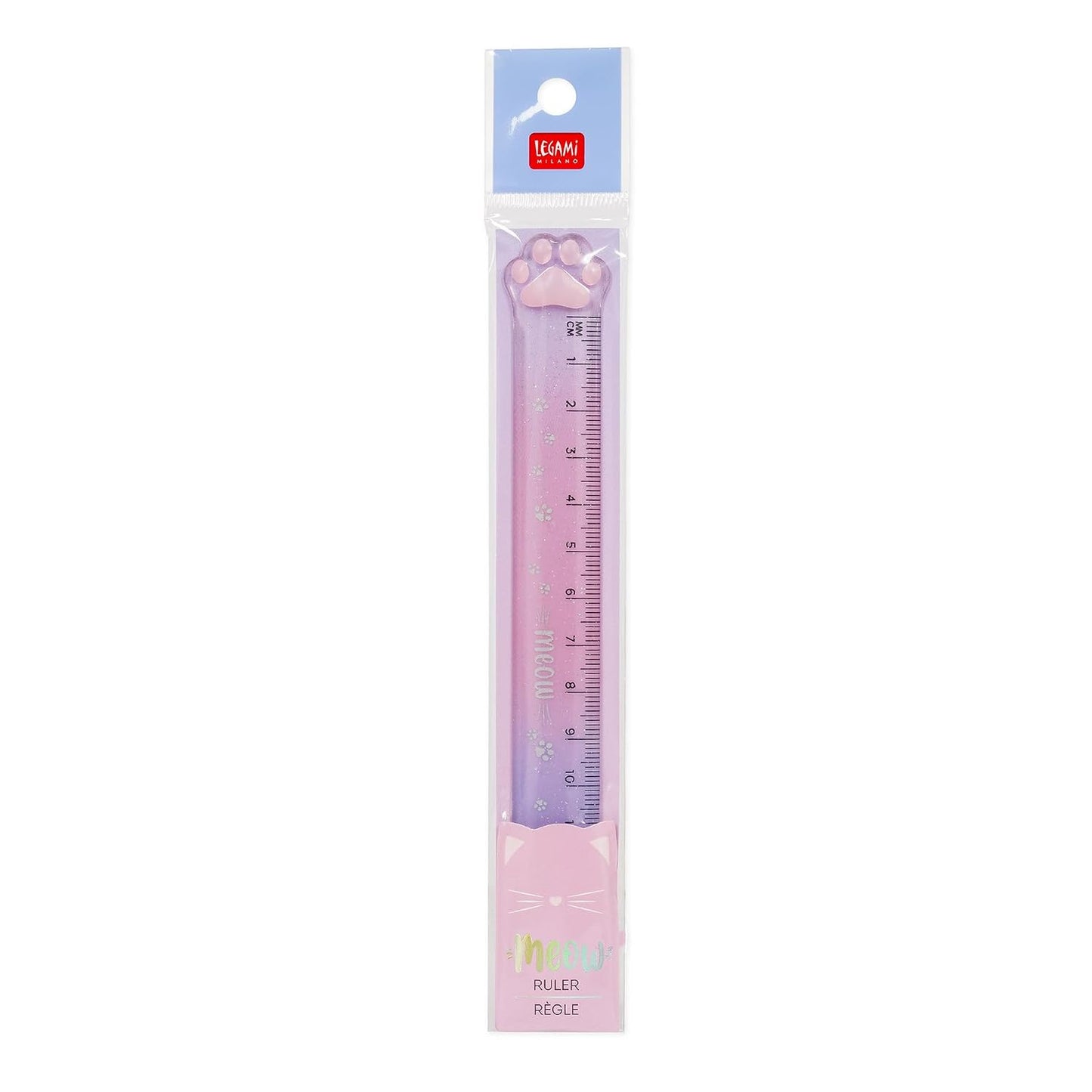 - Righello Meow per Misurare, Sottolineare E Tracciare Linee Nette E Precise, Righello a Tema Kitty in Plastica, 15 Cm