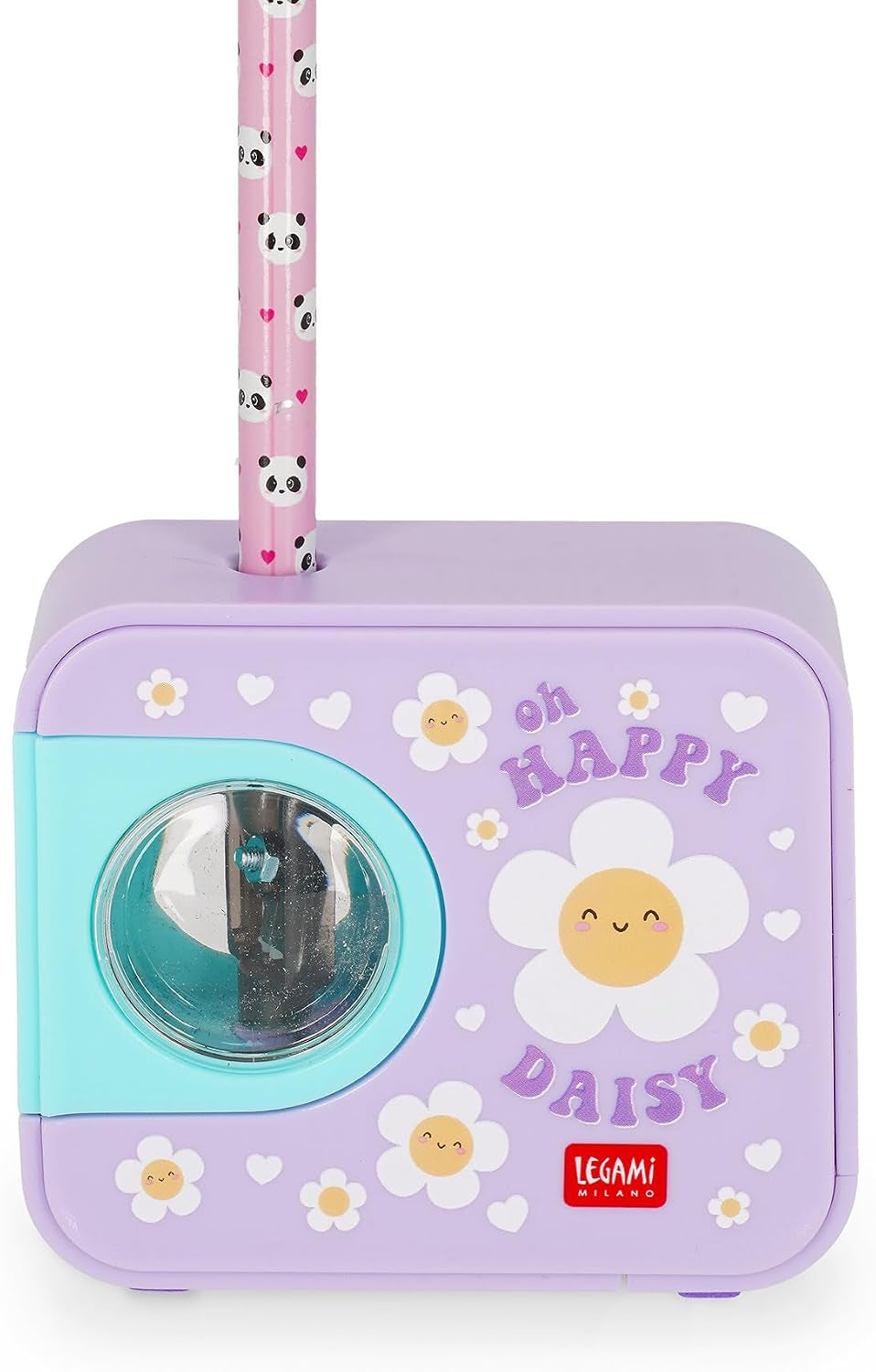 - Temperino Elettrico Top of the Tip, Tema Daisy, Con Serbatoio | per Matite Con Diametro 6-8 Mm, 1 Batteria AA Non Inclusa, in Plastica, 7.9 X 6.9 X 2.9 Cm