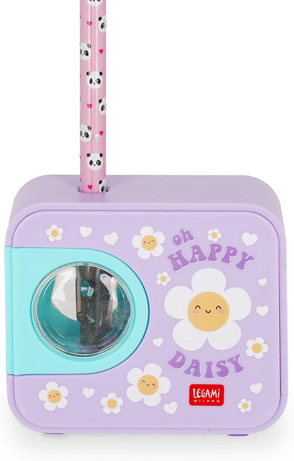- Temperino Elettrico Top of the Tip, Tema Daisy, Con Serbatoio | per Matite Con Diametro 6-8 Mm, 1 Batteria AA Non Inclusa, in Plastica, 7.9 X 6.9 X 2.9 Cm