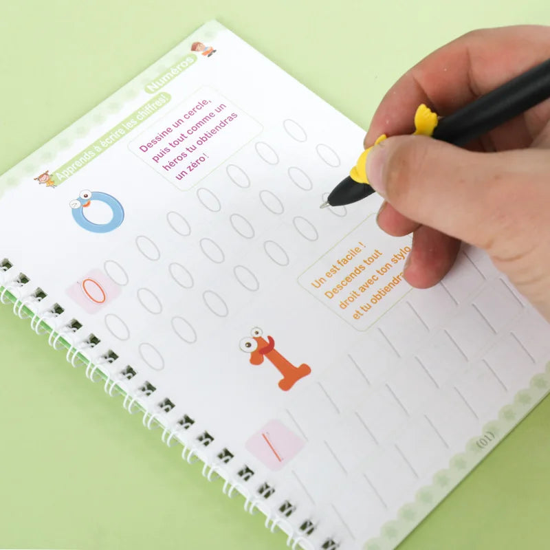 French Magic Copybook Magic Book That Can Be Reused Learn Alphanumeric Drawing Math Writing Children Calligraphy Paperback