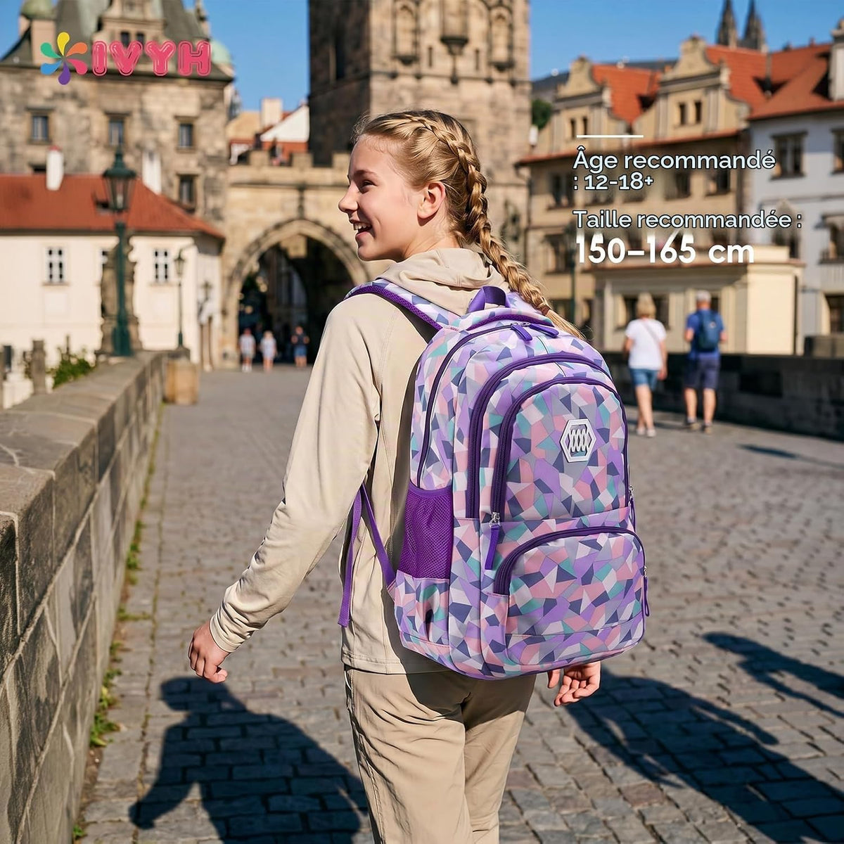 Ensemble Sac À Dos D'École Pour Filles Et Adolescentes, 5E À 9E Classe