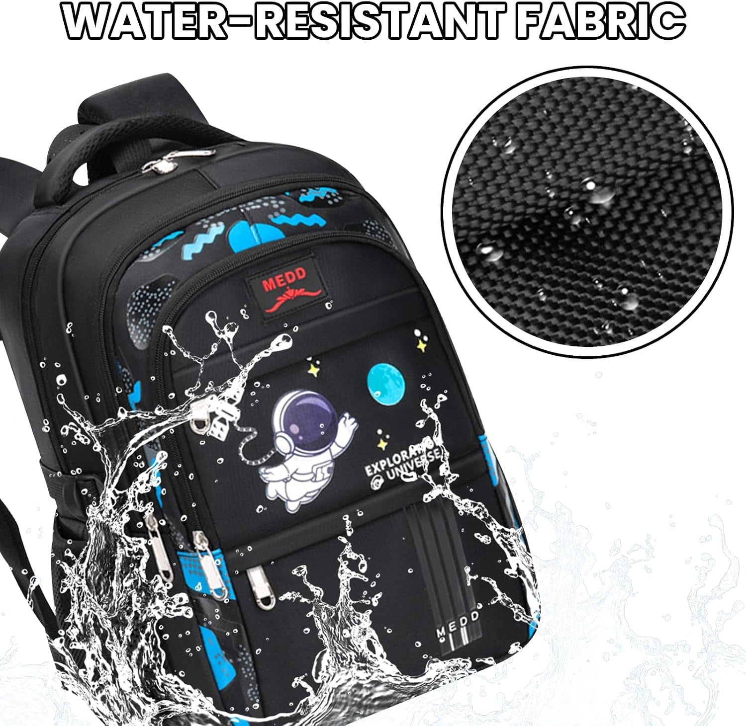 Zaino Scuola Elementare Bambino Zainetto Ragazzo Scuola Media,Zaino per Bambini Bambina Grande Capacità Impermeabile Zainetti Elementari Dal Design Ergonomico,28L,Nero