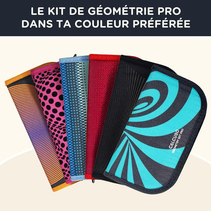 Set De Géométrie PRO En Trousse Turquoise Avec Compas, Règle, Rapporteur Et Équerre – Pour École, College, Bureau Et Université