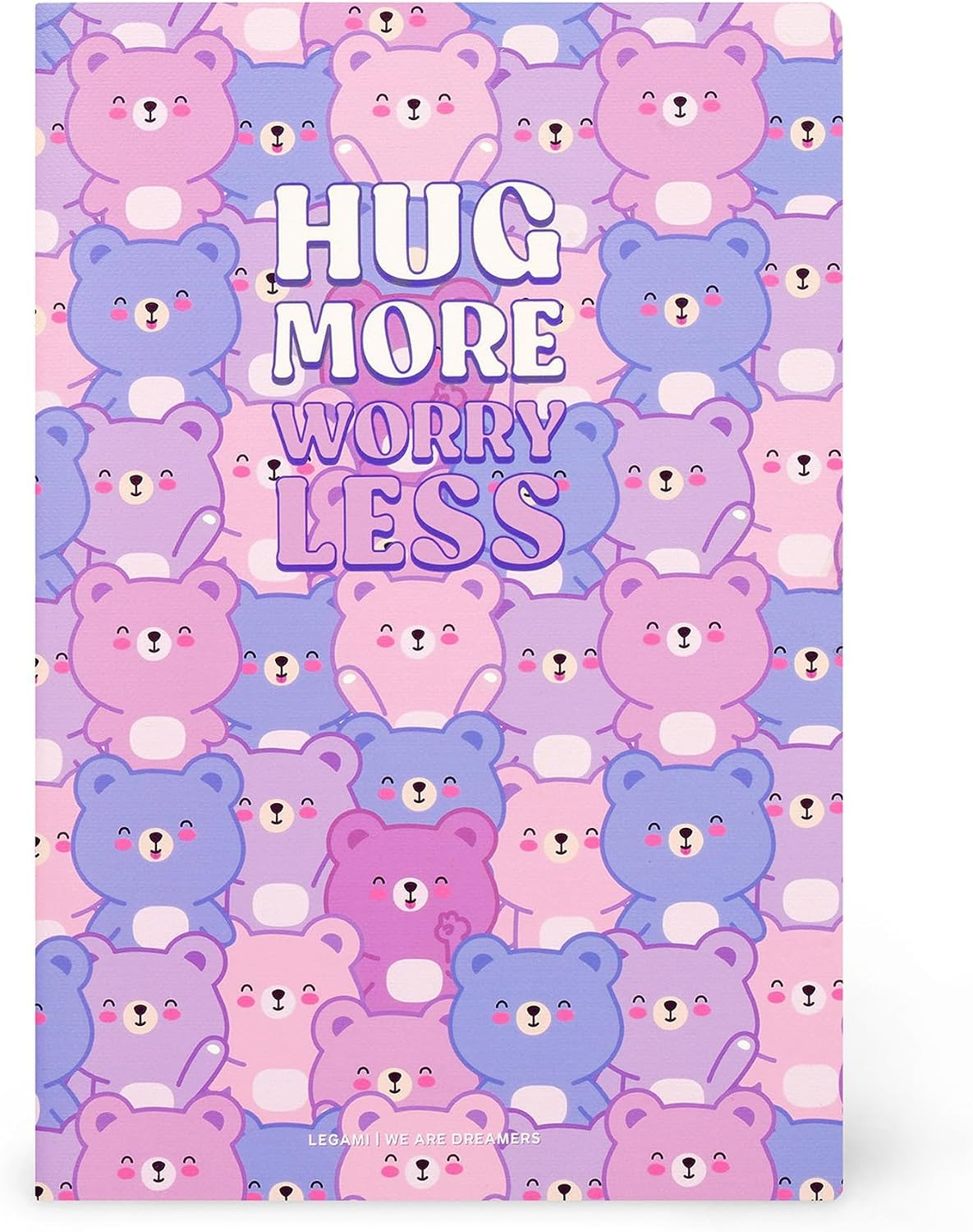 Legami Teddy Bear Lined Notebook – B5 Large, 100 Pages, 7mm Lines, FSC-Certified 100g Paper, Singer Binding, 18.5x24.8cm