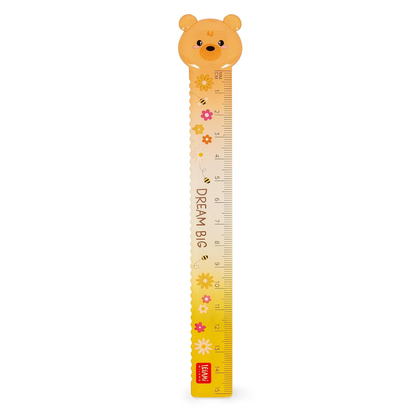 Legami Bear Sweet Bear Ruler – 15cm, Measure, Underline & Draw Straight Lines, Plastic, Teddy Bear Design