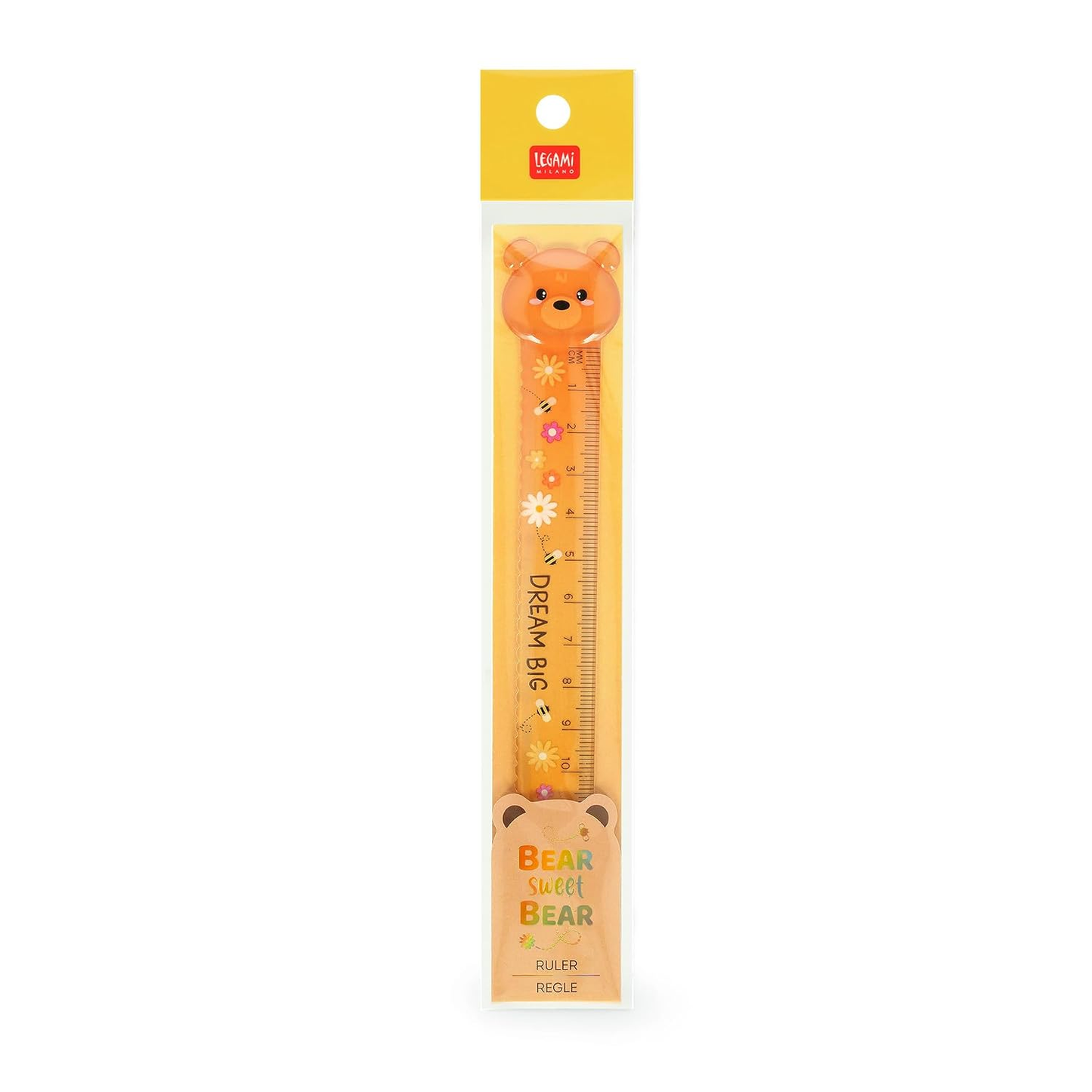 Legami Bear Sweet Bear Ruler – 15cm, Measure, Underline & Draw Straight Lines, Plastic, Teddy Bear Design