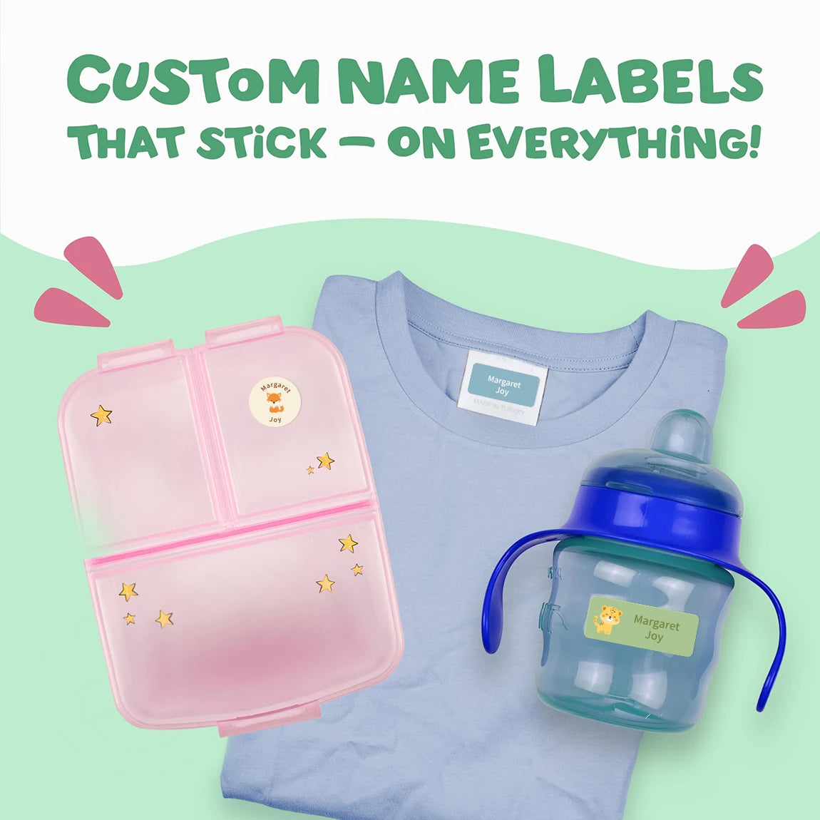 156Pcs Custom Name Labels for Kids, Waterproof School Stickers, Rectangle & Circle Labels for Bottles, Supplies