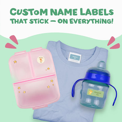 156Pcs Custom Name Labels for Kids, Waterproof School Stickers, Rectangle & Circle Labels for Bottles, Supplies