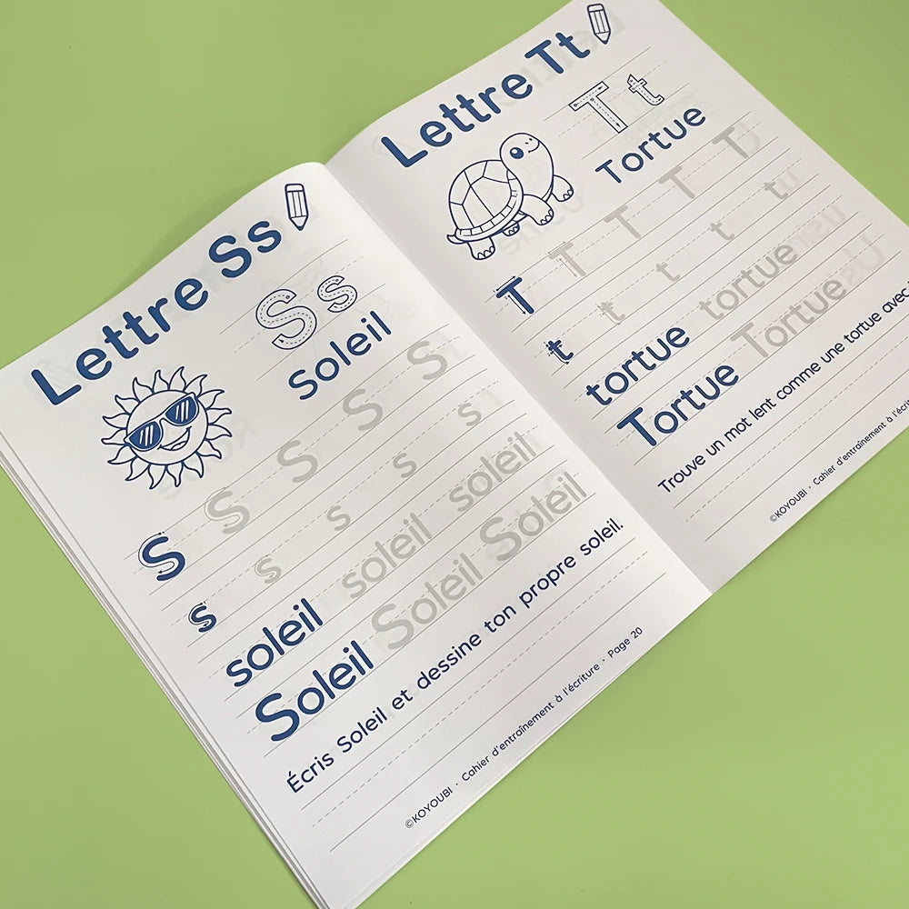 French Letter Tracing Practice Book 