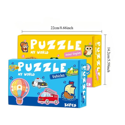 Double-Sided Creative Coloring Jigsaw Puzzle for Children - Engaging Front and Back Design, Ideal Gift for Kids