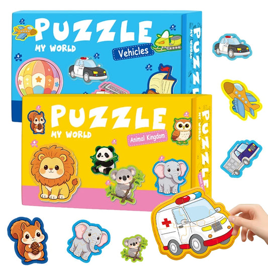 Double-Sided Creative Coloring Jigsaw Puzzle for Children - Engaging Front and Back Design, Ideal Gift for Kids