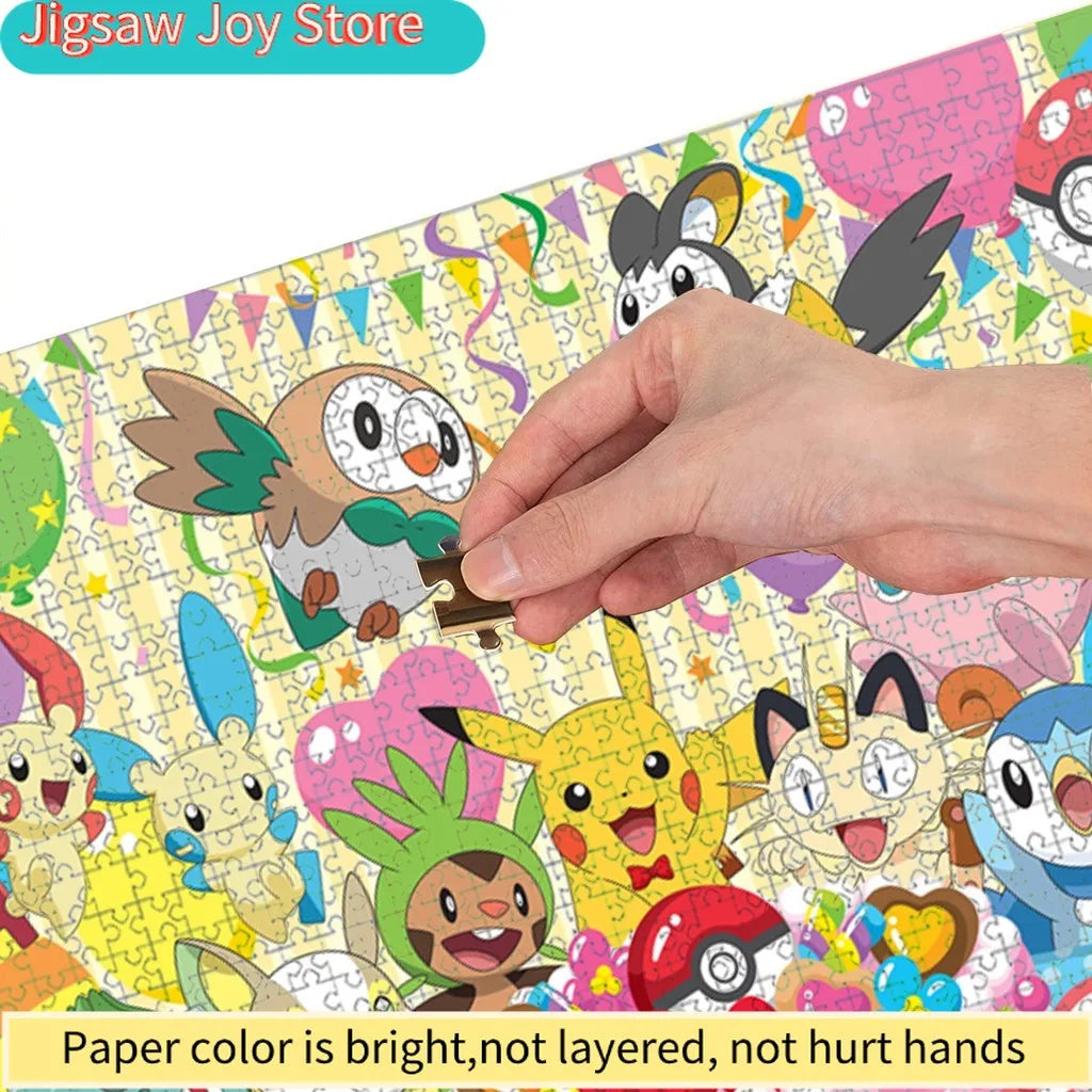 Pokemon Birthday Party Jigsaw Puzzle Colorful for Kids Anime Intellectual Game Toy Relieve Stress