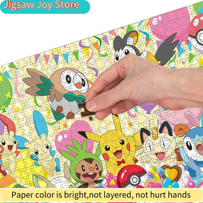 Pokemon Birthday Party Jigsaw Puzzle Colorful for Kids Anime Intellectual Game Toy Relieve Stress